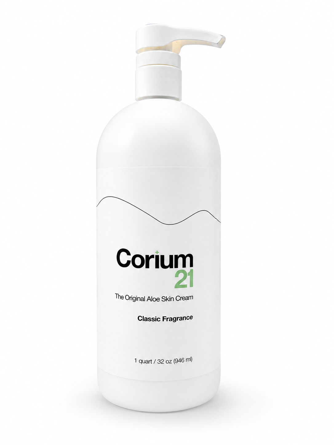 Corium 21 The Original Aloe Skin Cream, 1 quart (32 oz) bottle with pump, Classic Fragrance