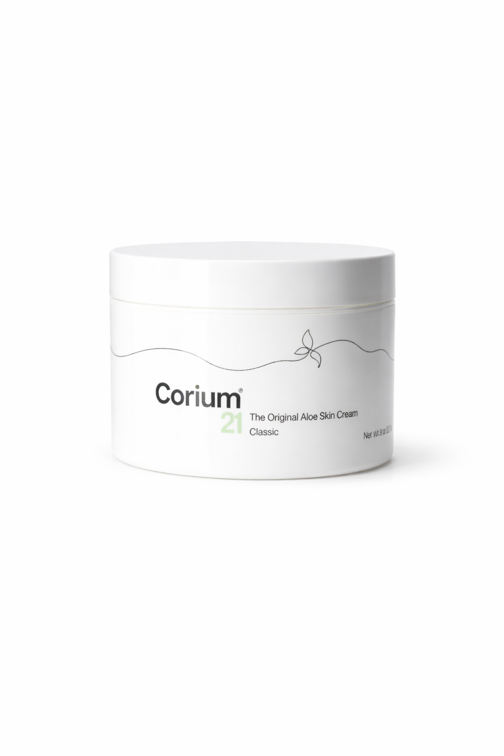 Single jar of the original Corium 21 aloe vera skin cream