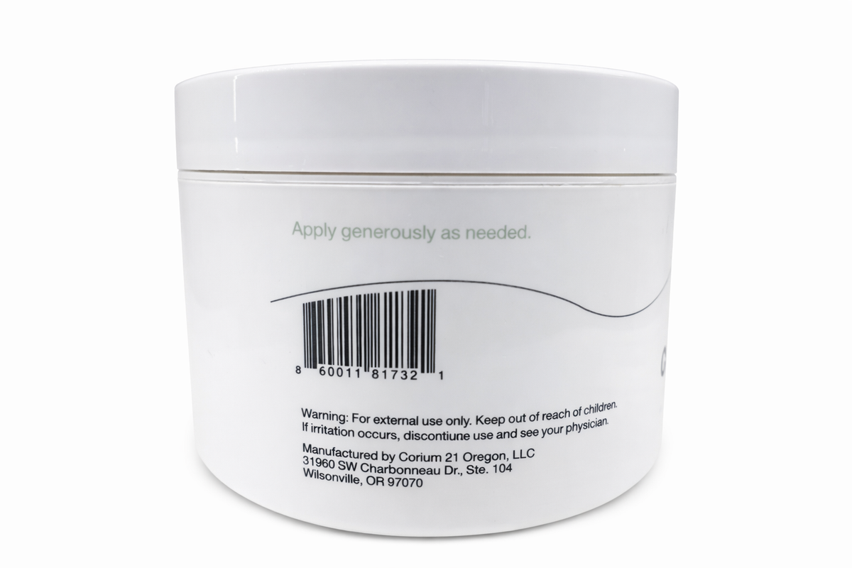 Corium 21 label with directions for use and manufacturer address