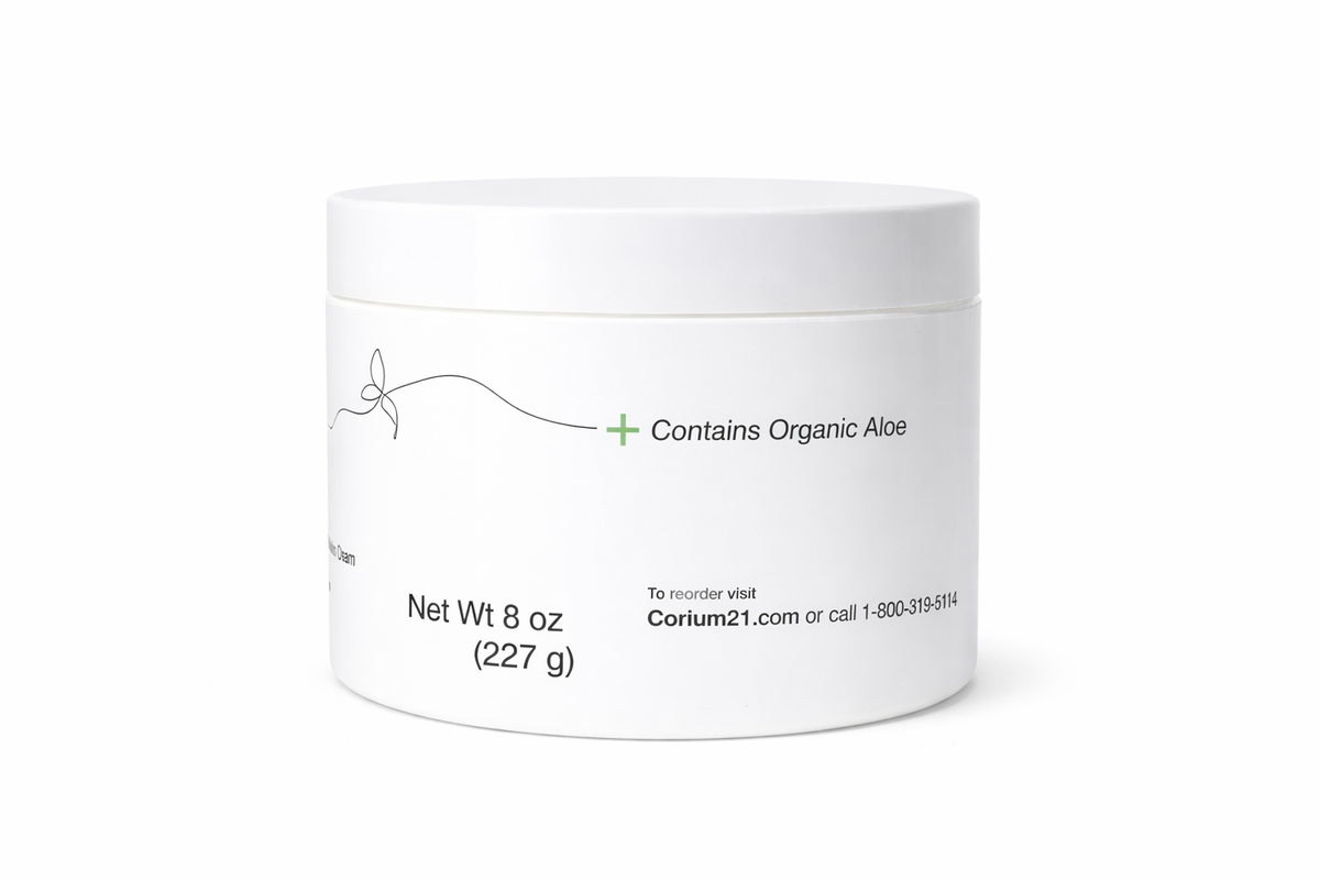 Corium 21 jar label showing net weight