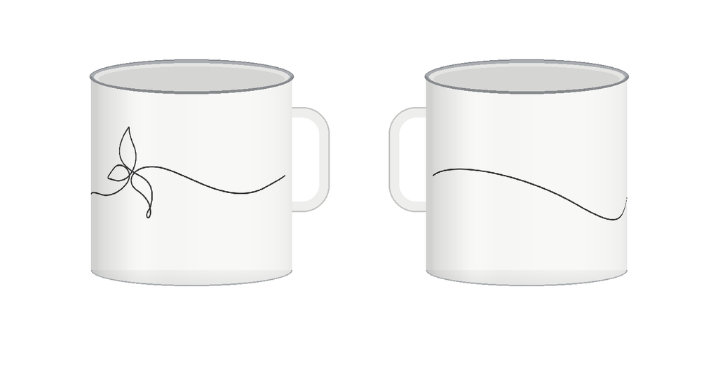 Corium 21 Brand Line Mug, Enamel Camp 12 oz, two views