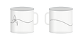 Corium 21 Brand Line Mug, Enamel Camp 12 oz, two views