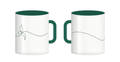 Corium 21 Brand Line Mug, Green Inside, two views