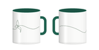 Corium 21 Brand Line Mug, Green Inside, two views