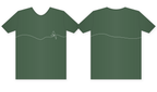 Corium 21 Brand Line Tee in Deep Green, front and back