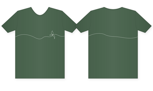 Corium 21 Brand Line Tee in Deep Green, front and back