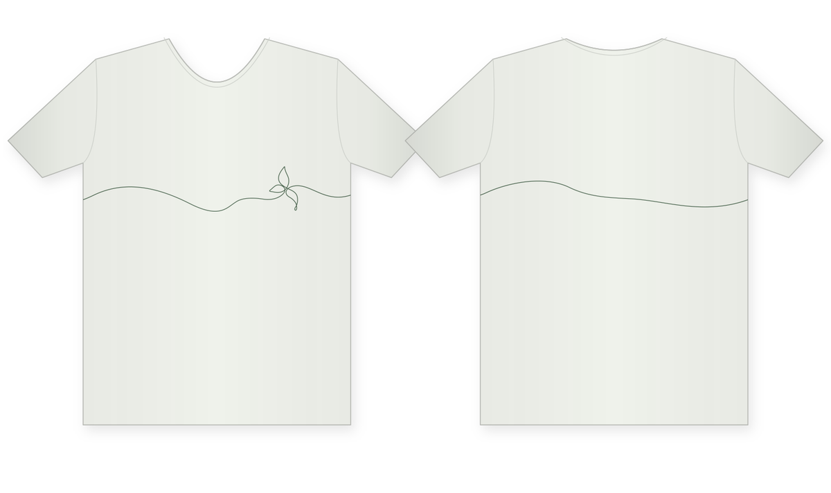 Corium 21 Brand Line Tee in Sage Tint, front and back
